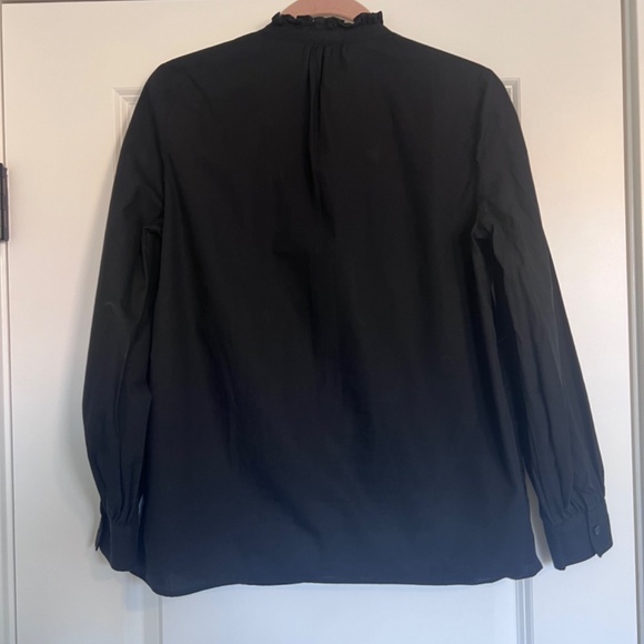 Anthropologie Maeve Poplin Button Down Black Shirt Small - Picture 6 of 7